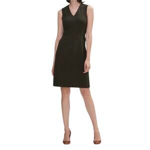 MM LAFLEUR Women’s Annie Olive Green Vneck Sheath Mini Dress size 6
